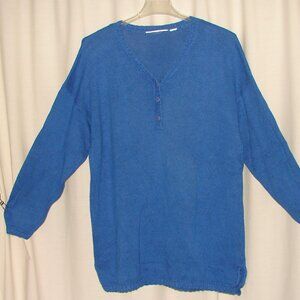 Vtg International Sportswear Oversized Knit Sweater Tunic TOP, Size 2X-3X Blue